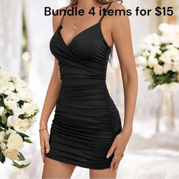 Final price Body Con Cami dress. Size M Black color. - Picture 2 of 6